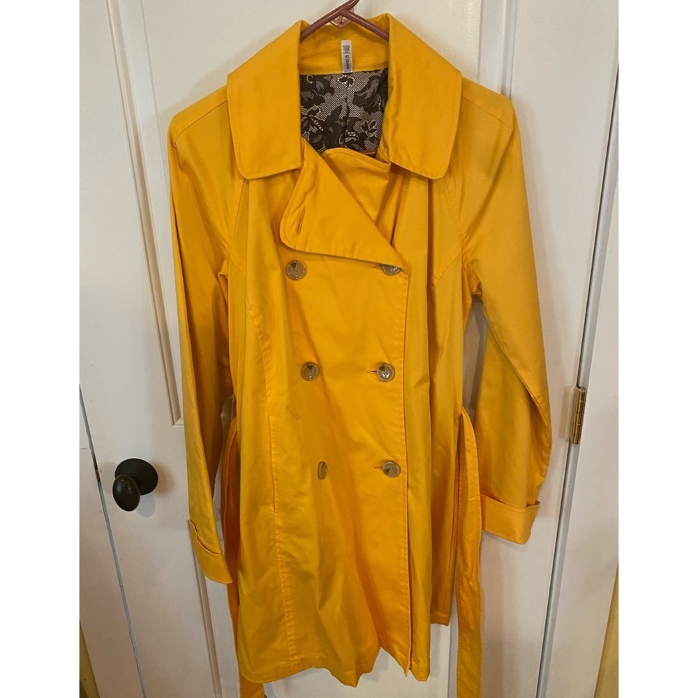 Jockey Person to Person Yellow Trench Coat Size M